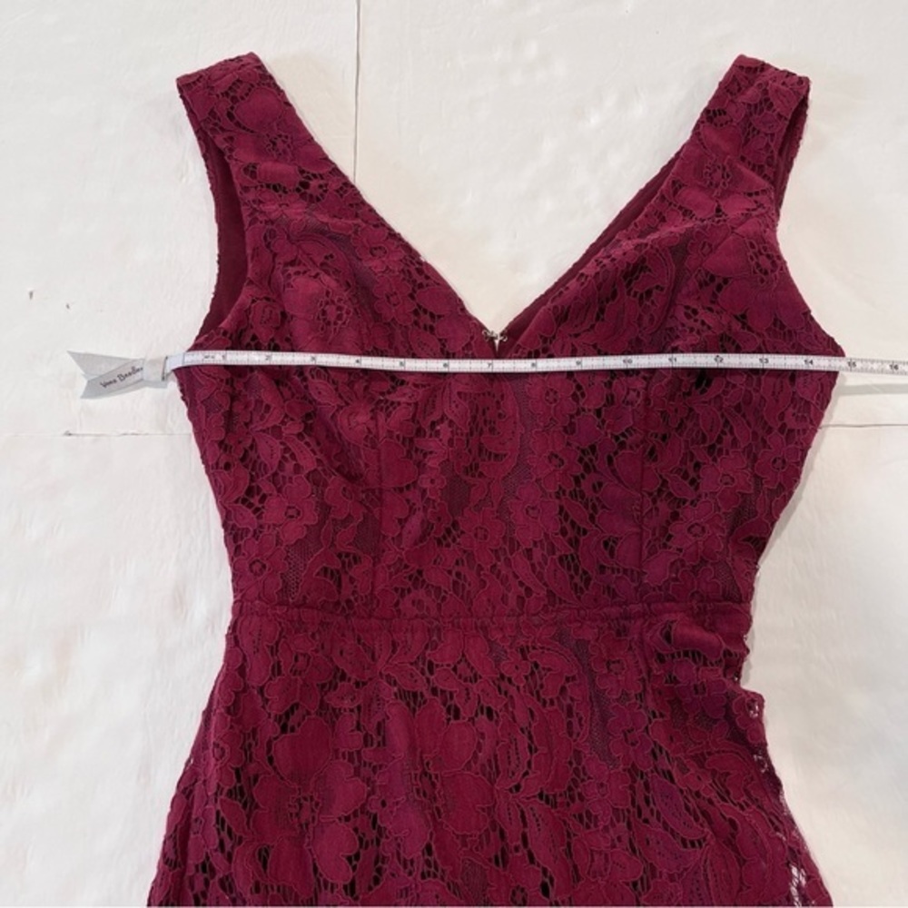 NWT Lulus Nevaeh Burgundy Lace Cutout Sleeveless Mini Dress SMALL - Picture 8 of 11